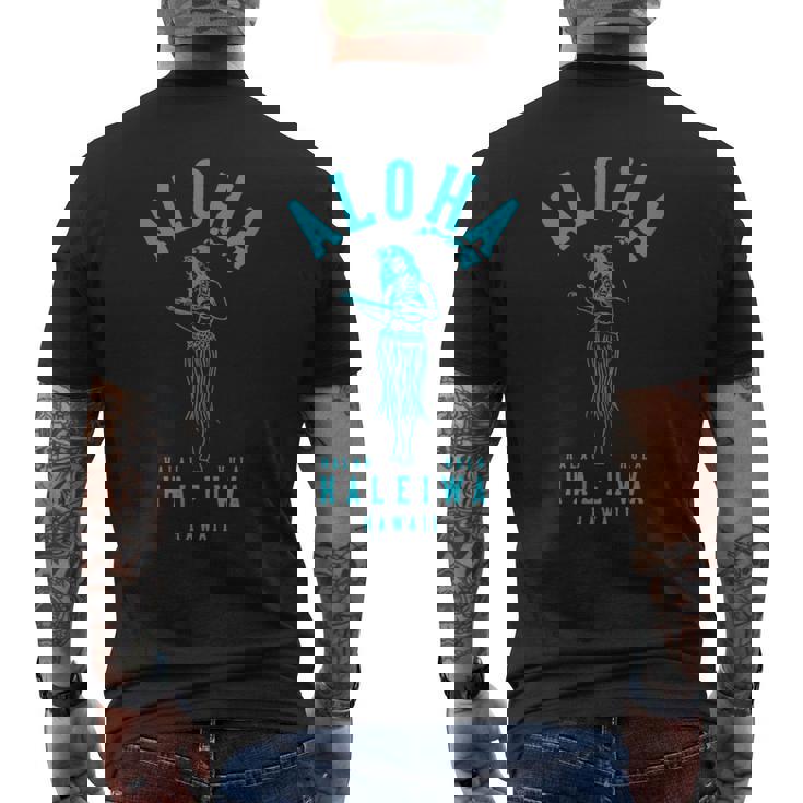 アロハ ウクレレ フラ ハラウ ハレイワ ハワイ メンズTシャツ バックプリント