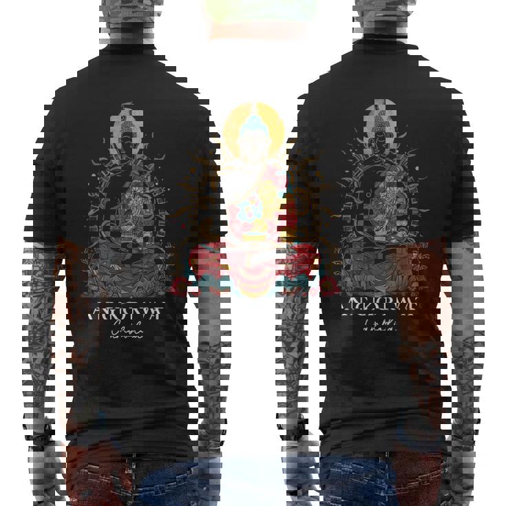 アンコールワット カンボジア ブッダ ヴィンテージ 仏教 お土産 メンズTシャツ バックプリント