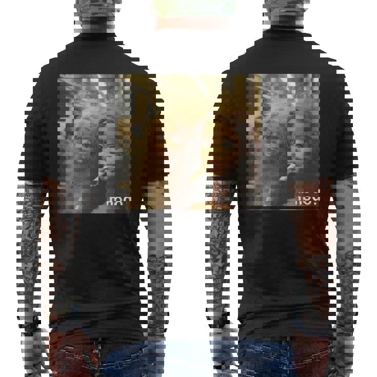 アンティーク調のドールフェイスミーム 長袖tシャツ メンズTシャツ バックプリント