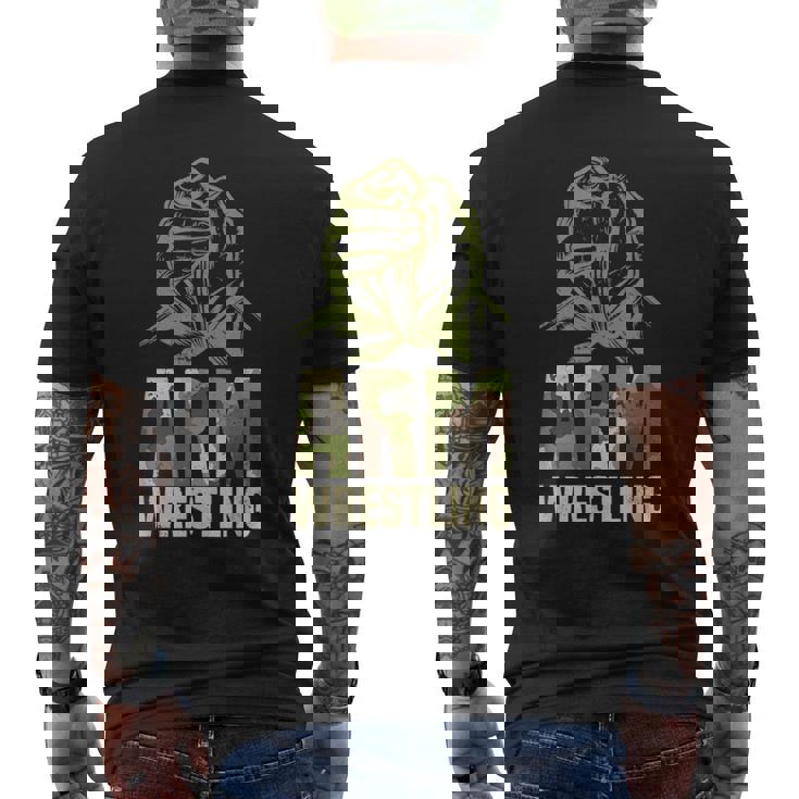 アームレスリングアームプレス、二頭筋 メンズTシャツ バックプリント