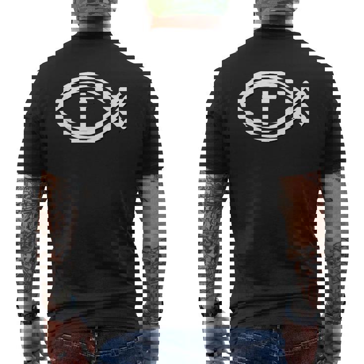 イクトゥス 十字架 イエス・キリスト キリスト教 ゴスペル メンズTシャツ バックプリント