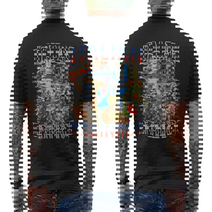イタリア 脳 ロット 面白い イタリア 脳 ロット ミーム メンズTシャツ バックプリント