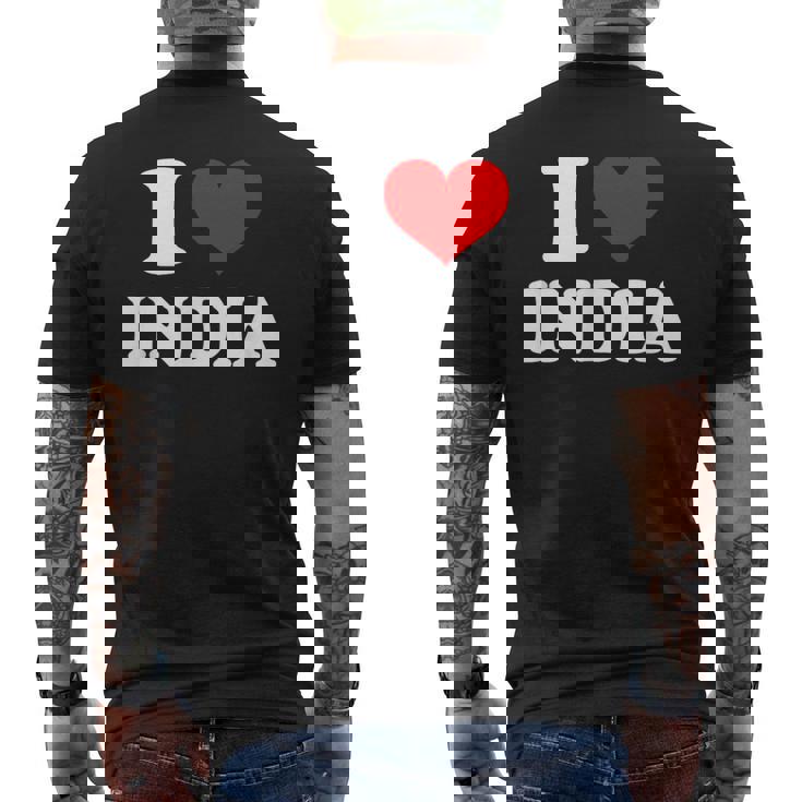 インド I Heart India I Love India メンズTシャツ バックプリント
