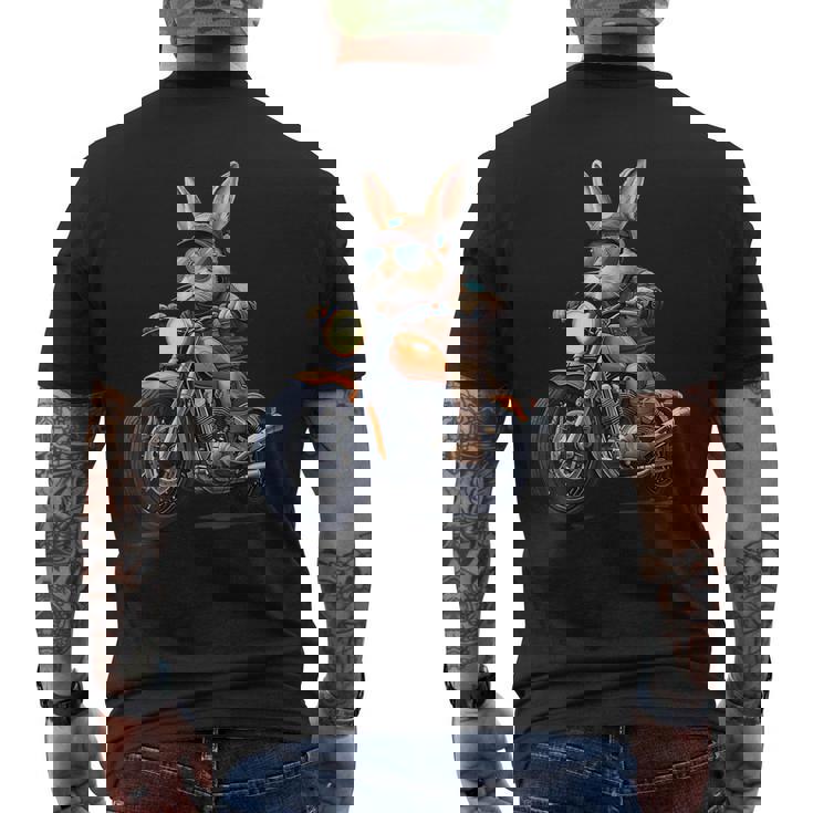 イースターデー バイク バニー ウサギ ヴィンテージ オートバイ 男の子 メンズTシャツ バックプリント