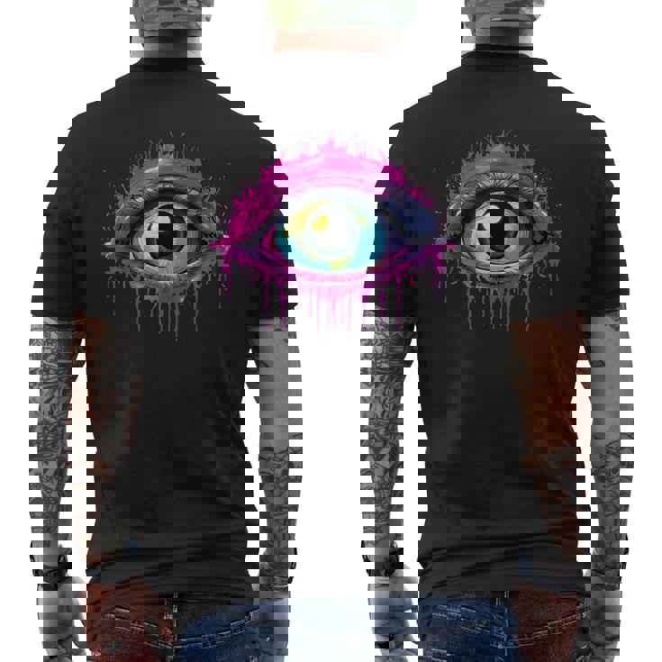 ウィアードコアアイボールドリームコアエステティックグランジエッジィトリッピー メンズTシャツ バックプリント