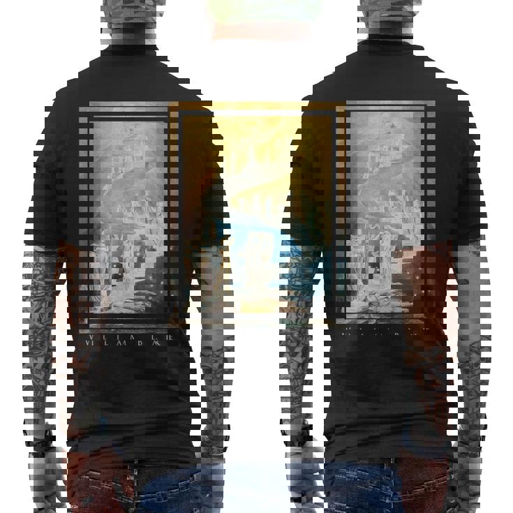 ウィリアム・ブレイク ジェイコブの梯子 芸術 象徴主義 神秘主義 魔法 William Blake Jacob メンズTシャツ バックプリント