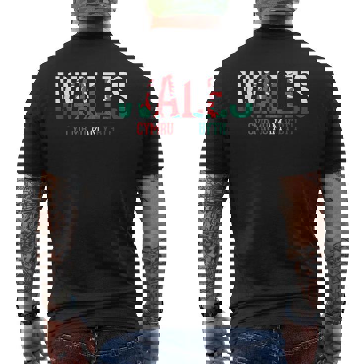 ウェールズ ラグビー フラッグ ウェールズ メンズTシャツ バックプリント