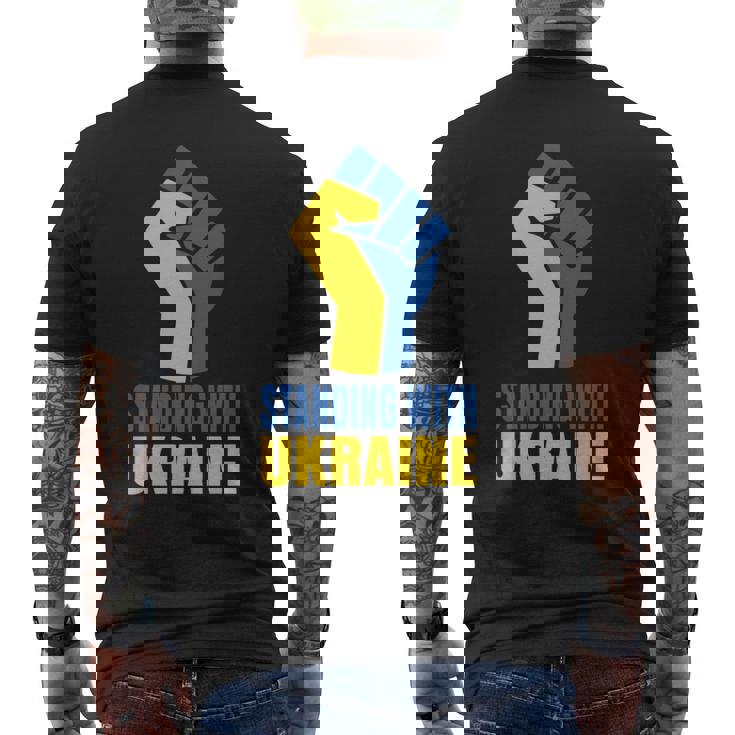 ウクライナを支援 ウクライナと共に立つ 長袖tシャツ メンズTシャツ バックプリント