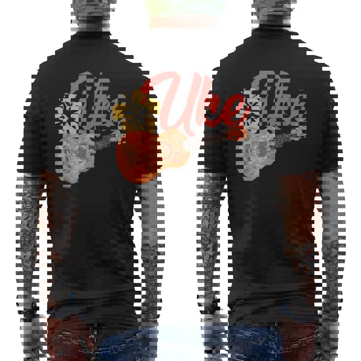 ウクレレギターギタリスト楽器 メンズTシャツ バックプリント