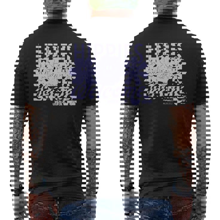 ウッドストック・ヒッピーズ・ウェルカム・スマイリング・フラワーズ 長袖tシャツ メンズTシャツ バックプリント