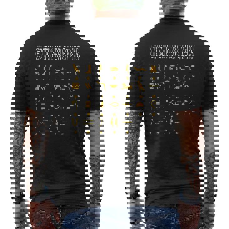 エジプトヒエログリフ I エジプト人 神 Ra Abc アルファベット メンズTシャツ バックプリント