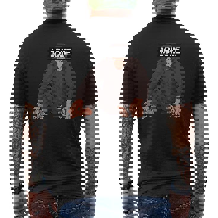 エステティック・モンク・ミーム・ファニー・モンキー・ラバー メンズTシャツ バックプリント