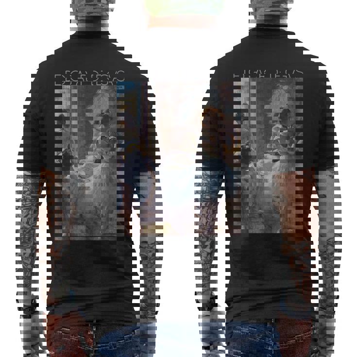 エドガー・ドガのアーティストとバレエフラットダンサー メンズTシャツ バックプリント