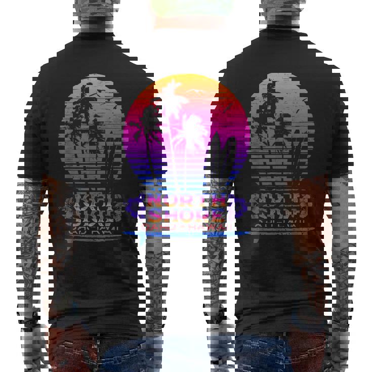 オアフ島ノースショア ハワイお土産サーフィンスタイル メンズTシャツ バックプリント