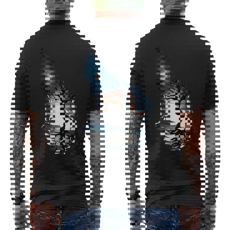 オオカミ 動物 顔 アート グラフィック 野生動物 カラフル 狼の恋人 メンズTシャツ バックプリント