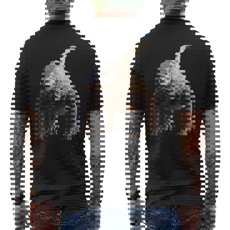 オオトカゲ 爬虫類 コモドドラゴン バンドドラゴン トカゲドラゴン メンズTシャツ バックプリント