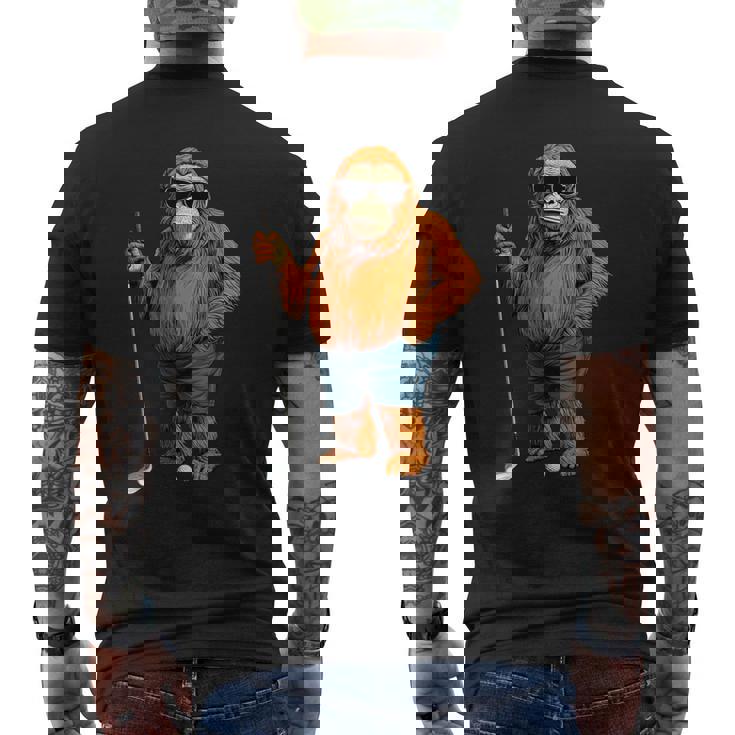 オランウータンゴルファー メンズTシャツ バックプリント