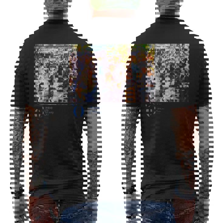 オルセー美術館パリ・ダンス・アット・ル・ムーラン・ド・ラ・ガレット・ルノワール メンズTシャツ バックプリント