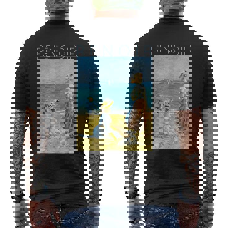 オーギュスト・ルノワール ビーチのフィギュア メンズTシャツ バックプリント