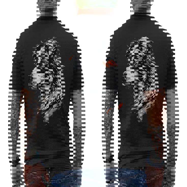 オーストラリアン・シェパード・ドッグ愛好家はオージー・シェパードを愛する メンズTシャツ バックプリント