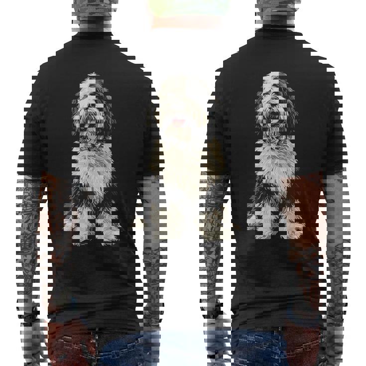 オールドイングリッシュシープドッグ 犬 ペット アートワーク オールドイングリッシュシープドッグ メンズTシャツ バックプリント