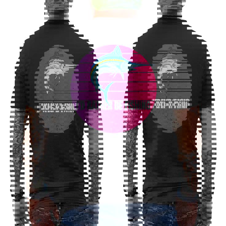 カジキ 水面から カジキバショウ バショウカジキ 深海釣り メンズTシャツ バックプリント