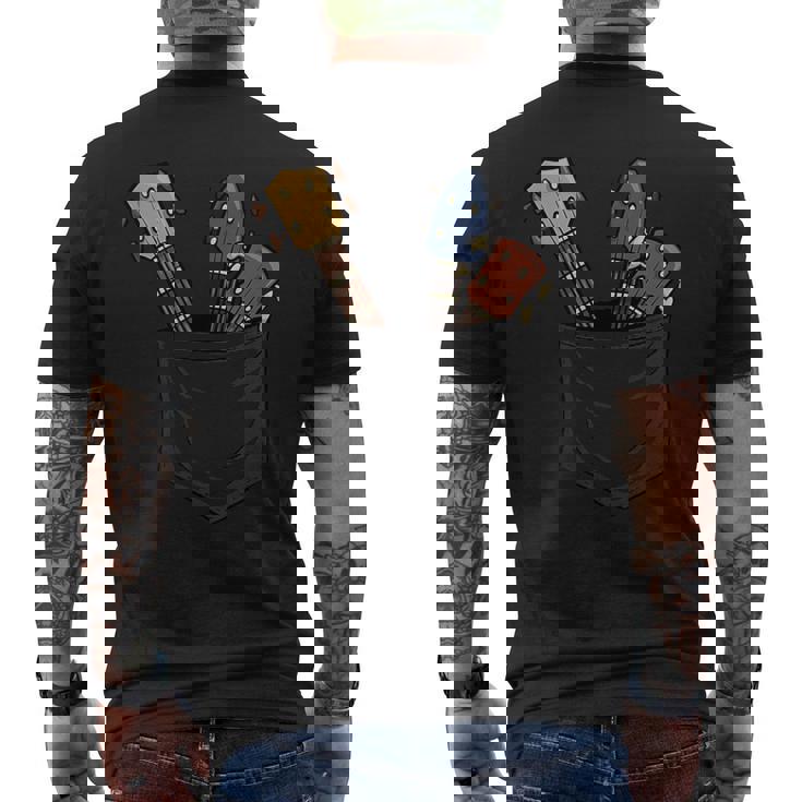 カジュアル ウクレレコレクション ポケットにハワイウクレレ メンズTシャツ バックプリント