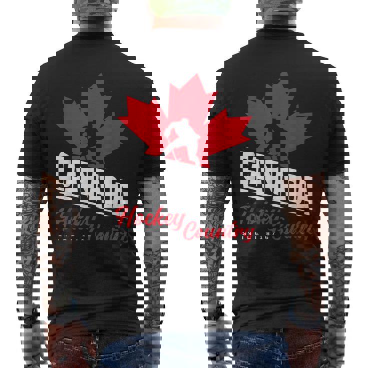 カナダホッケー メープルリーフ アイスホッケー選手 カナダ メンズTシャツ バックプリント