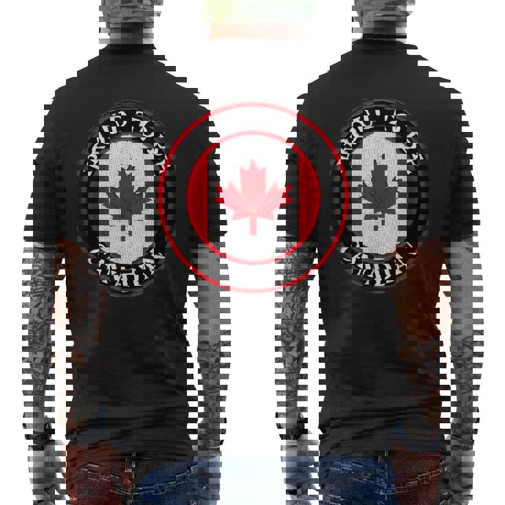 カナダ国旗tシャツ、カナダのtシャツ、カナダ国旗、カナダ地図 メンズTシャツ バックプリント