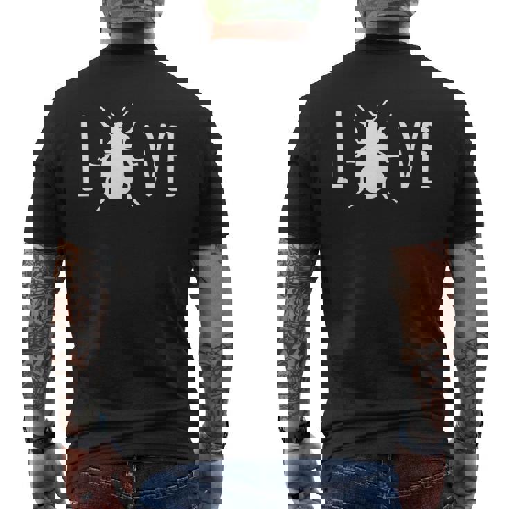 カブトムシ かわいい昆虫学の甲虫学 メンズTシャツ バックプリント