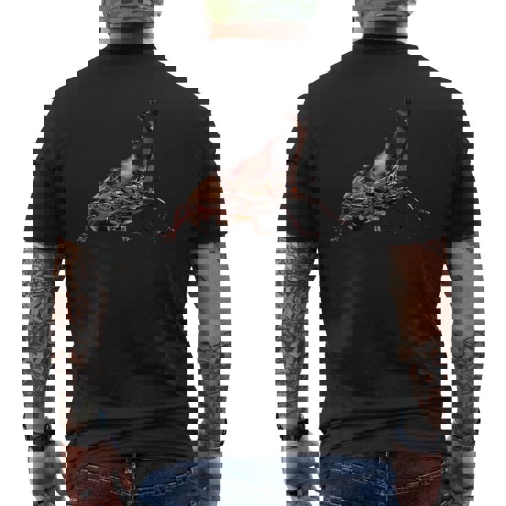 カブトムシの肖像画 メンズTシャツ バックプリント