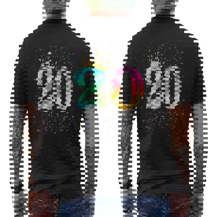 カラフルな絞り染め 20歳の女児 20歳の誕生日 メンズTシャツ バックプリント