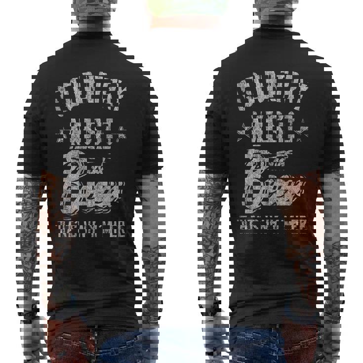 カントリーミュージックとビール That's Why I'm Here メンズTシャツ バックプリント