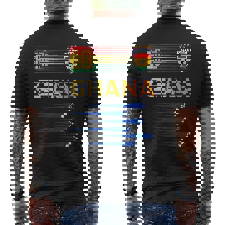 ガーナ サッカージャージ ガーナ国旗 サッカー愛好家 メンズTシャツ バックプリント