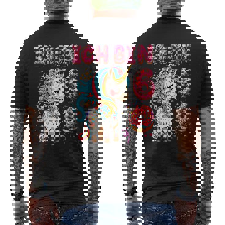 キッズ Kinder Ich Binchon 6 誕生日 ユニコーン 6歳 メンズTシャツ バックプリント