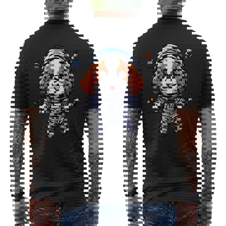 キャバリアキング チャールズ・スパニエル 宇宙飛行士 ファニードッグ 宇宙服 メンズTシャツ バックプリント