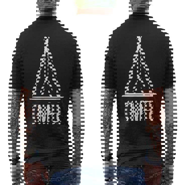 キャンパー キャンプ好き 山好き ハイキング好き 登山好き 海好き アウトドア好き キャンプ メンズTシャツ バックプリント