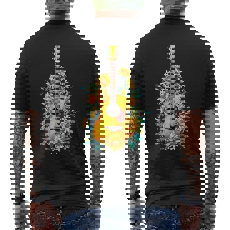 ギター 面白tシャツ おもしろ ギタリスト 服 音楽 メンズ キッズ ネタ 服 オリジナル 軽音 ひまわり メンズTシャツ バックプリント