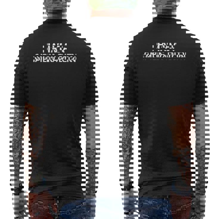 ギャンブル依存症です メンズTシャツ バックプリント