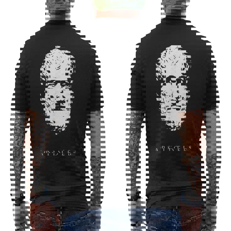 ギリシャ古代アリストテレス哲学 Aristotle Philosophy Greek Philosopher メンズTシャツ バックプリント