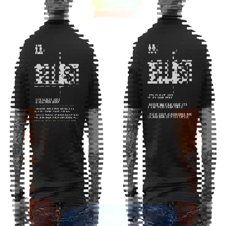 クラシック音楽 音楽好き チェロ好き おもしろ チェリスト チェロ奏者 チェロ ジョーク メンズTシャツ バックプリント