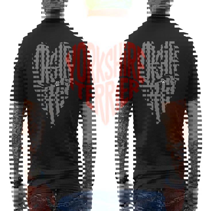 クリエイティブ・ヨークシャー・テリア ラブ・ヨークシャー・テリア・ハート メンズTシャツ バックプリント
