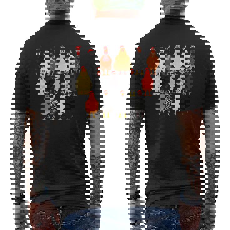 クリスマス チキン スクワッド サンタ 帽子 かわいい チキン ファーム 動物 メンズTシャツ バックプリント