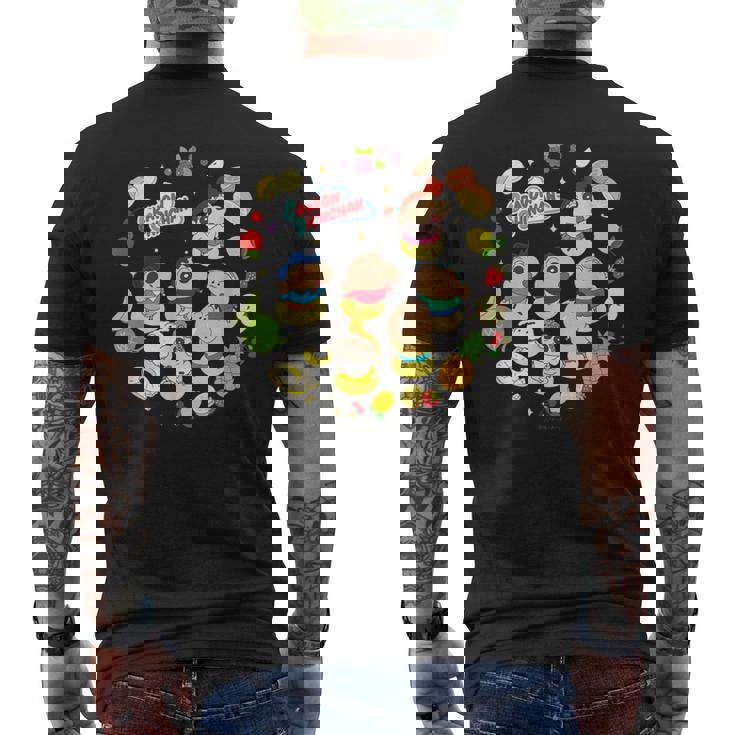 クレヨンしんちゃん フルーツいっぱい！デザートタイム メンズTシャツ バックプリント