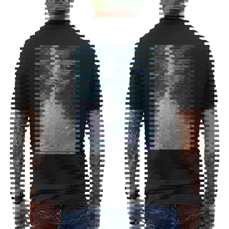 クロード・モネの睡蓮 長袖tシャツ メンズTシャツ バックプリント