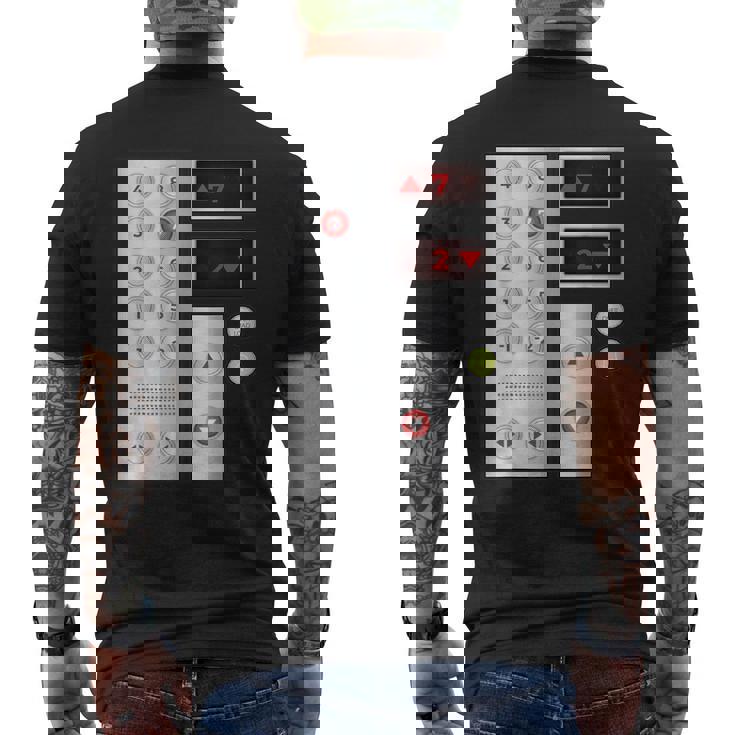 クールなエレベーターボタンアートメンズレディースリフトハロウィンコスチューム メンズTシャツ バックプリント