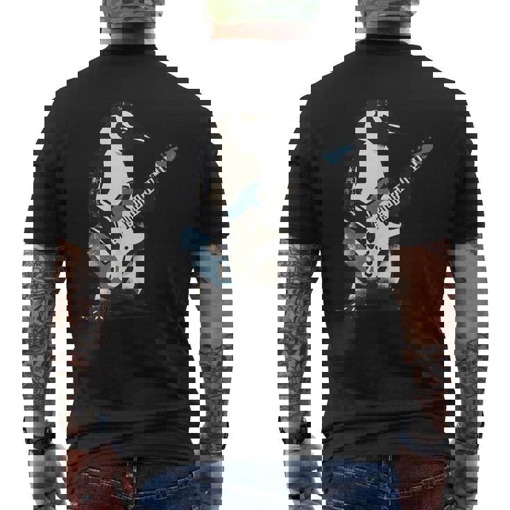 クールなペンギン ギターを弾く 音楽愛好家 ペンギン ギター 面白い メンズTシャツ バックプリント