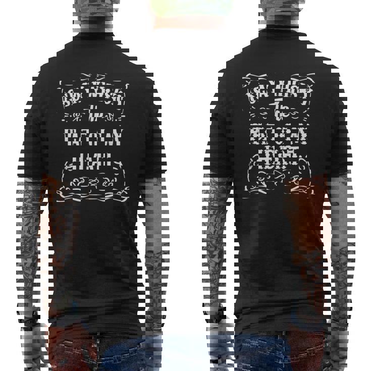 メンズ クールウイスキー飲む引用アイラ島ウイスキーピートオブマイハート メンズTシャツ バックプリント