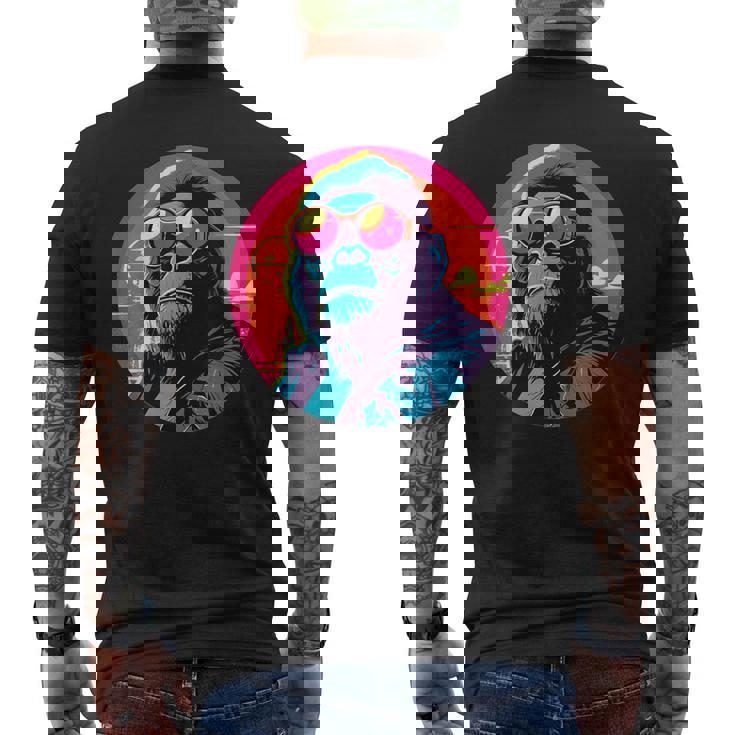 クールゴリラ サングラス付き サンセット ゴリラ メンズTシャツ バックプリント