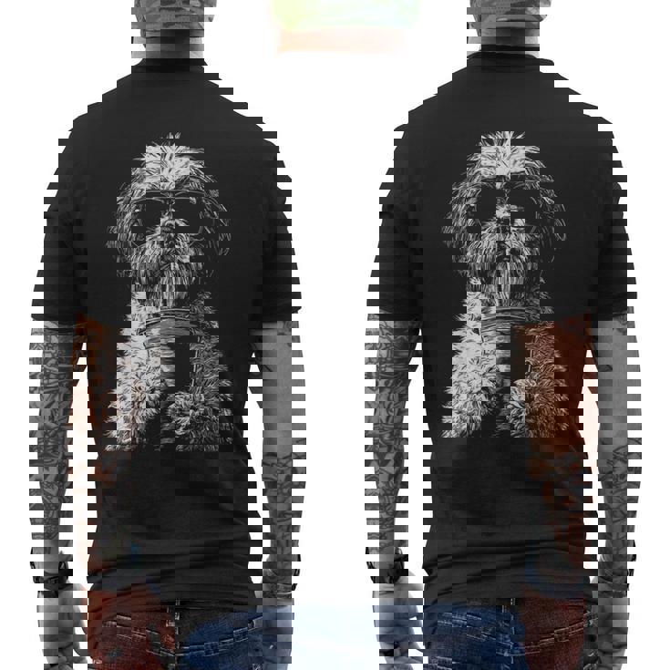 クールシーズードリンクアイスコーヒーファニードッグミームy2kグランジ メンズTシャツ バックプリント